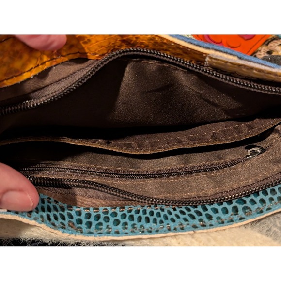 Segater VTG 3D Multicolor Patchwork Leather Floral Shoulder Bag Chain (2 straps) - Picture 16 of 16